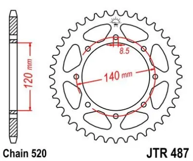 Звезда 44зуб. KLE500`91- JT JT MOTO 114-482-44