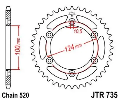 Звезда 42зуб. Ducati Monster 800 ?03-`04 JT JT MOTO 115-461-42