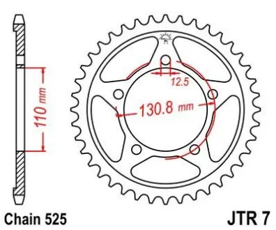 Звезда 44зуб. BMW S1000RR JT JT MOTO 115-521-44