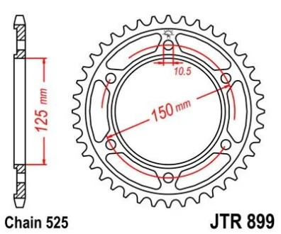 Зірка 45зуб. KTM 950 Superenduro JT JT MOTO 115-564-45
