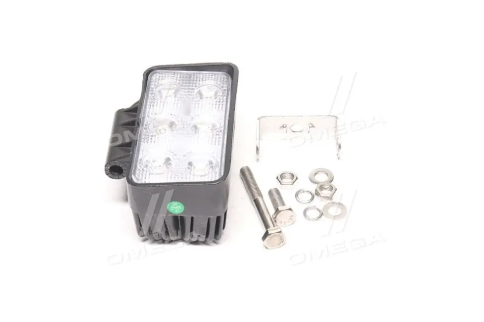 Фара LED прямокутна 18W, 6 ламп, 110*90мм, 1200Lm вузький промінь. 12/24V 6000K (LITLEDA,) JUBANA 453701045 (фото 1)