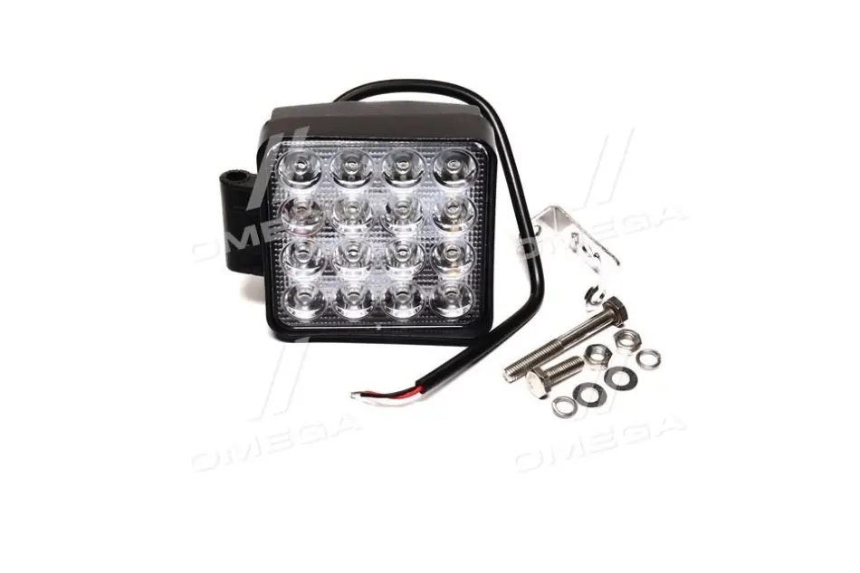 Фара LED квадратна 48W, 16 ламп, 110*110мм, 3300Lm широкий промінь 12/24V 6000K (LITLEDA,) JUBANA 453701052 (фото 1)