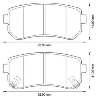Гальмівні колодки зад. Hyundai Accent/Kia Rio/Ceed 05- (mando) Jurid 572590J