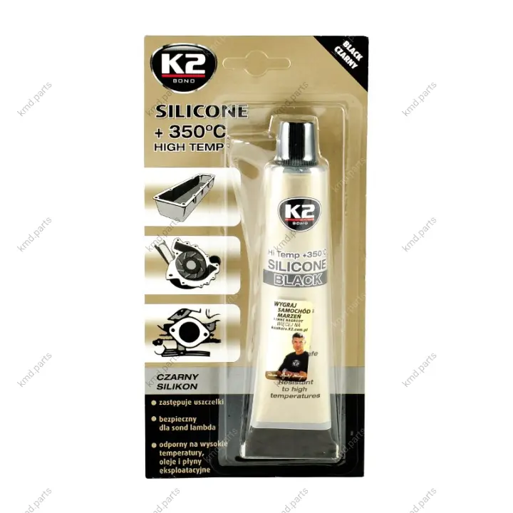 SIL BLACK (BLACK SILICON +350С) 85g Силікон герметик (чорний) х12 K2 B210N (фото 1)