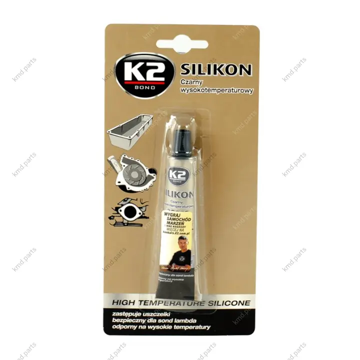 SIL BLACK-BLIS (BLACK SILICON +350С) 21g Силікон герметик (чорний, блістер) х24 K2 B2150N (фото 1)