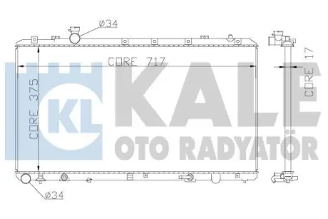 Радіатор охолодження двигуна (паяний) Suzuki SX4 (06-) АКПП, 1.6 VVT OTO RADYATOR Kale 342120