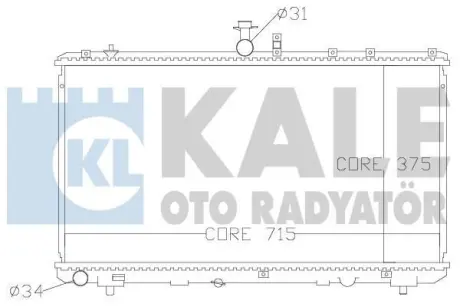 Радіатор охолодження двигуна (паяний) Suzuki SX-4 (06-) 1.5 VVTi, 1.6 VVT OTO RADYATOR Kale 342125