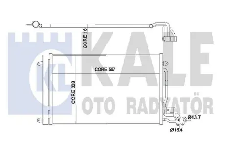 Радіатор кондиціонера Audi A1 (10-)/Seat Ibiza (08-)/Skoda Fabia (07-)/VW Polo (09-) OTO RADYATOR Kale 342395