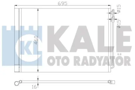 Радіатор кондиціонера BMW 5 F10 (10-) OTO RADYATOR Kale 342415