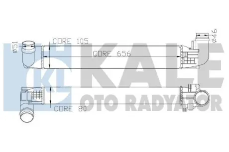 Інтеркулер (656x105x80) Renault Duster (10-) 1.5 dCi OTO RADYATOR Kale 345090
