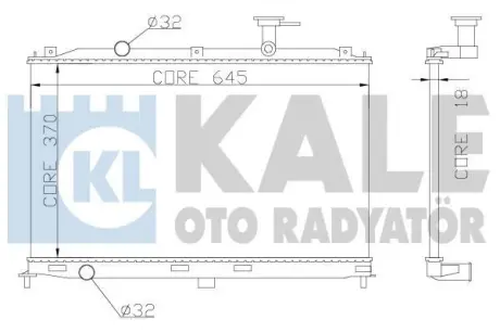 Радіатор охолодження двигуна (паяний) Hyundai Accent (06-) 1.4i, 1.6i OTO RADYATOR Kale 358000