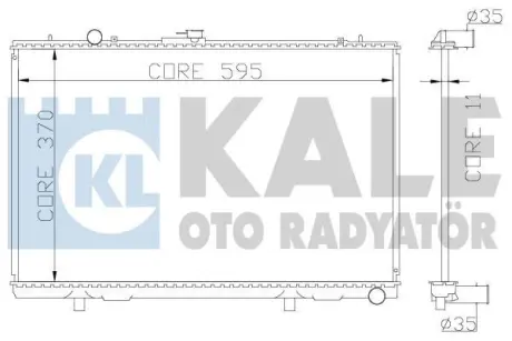 Радіатор охолодження двигуна (паяний) Mitsubishi L 200 (97-) 2.5D OTO RADYATOR Kale 362200
