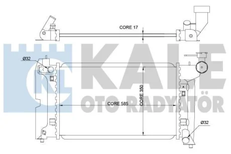 Радіатор охолодження двигуна (паяний) Toyota Corolla (01-), Avensis (03-) 1.6, 1.8 VVT-i KALE OTO RADYATOR Kale 366900