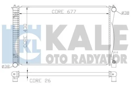 Радіатор охолодження двигуна Audi A4 (95-), A6 (97-)/Skoda Superb (02-)/VW Passat (97-) 1.8T, 1.9 TDi, 2.0 TDi OTO RADYATOR Kale 367500