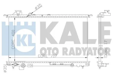 Радіатор охолодження двигуна (паяний) Hyundai Sonata IV (98-)/KIA Magentis, Optima (01-) АКПП OTO RADYATOR Kale 369300