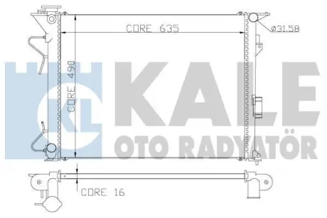 Радіатор охолодження двигуна (паяний) Hyundai Sonata V (05-)/KIA Magentis (06-) АКПП OTO RADYATOR Kale 369800