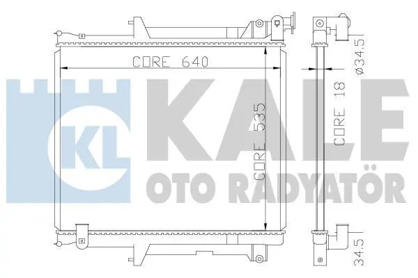 Радиатор охлаждения двигателя (паяный) Mitsubishi L200 (05-) 2.5Di-D KA Kale 370400 (фото 1)