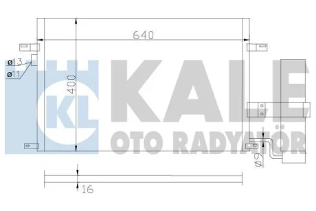 Радіатор кондиціонера Chevrolet Lacetti (03-)/Daewoo Nubira (05-) KALE OTO RADYATOR Kale 377100