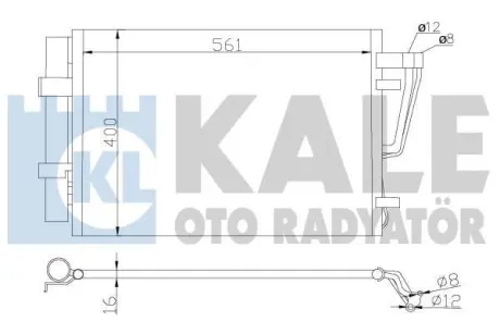 Радіатор кондиціонера Hyundai Elantra, i30/KIA Ceed (568X391X16) (06-12) 1.4, 1.6, 2.0 CVVT OTO RADYATOR Kale 379200
