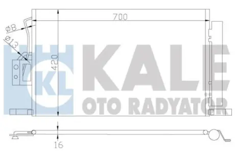 Радіатор кондиціонера Hyundai SantaFe (05-) 2.2 CRDi, 2.7i OTO RADYATOR Kale 379300
