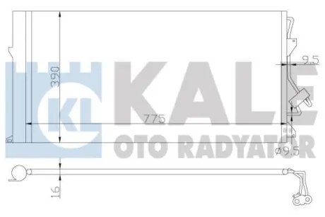Радіатор кондиціонера Audi Q7 (04-)/VWTouareg (02-)/Porsche Cayenne (03-) OTO RADYATOR Kale 382100