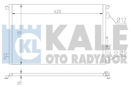 Радіатор кондиціонера Opel Vectra C (03-)/Fiat Croma (05-) 1.6i, 1.8i, 2.2i OTO RADYATOR Kale 389000