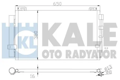 Радіатор кондиціонера Hyundai Matrix (01-) 1.6i, 1.8i OTO RADYATOR Kale 391300