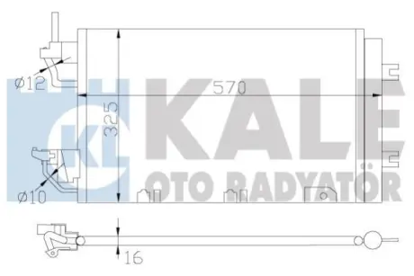 Радіатор кондиціонера (506x318x16) Opel Astra H (04-), Zafira B (05-) 1.3, 1.9 CDTi, 2.0T OTO RADYATOR Kale 393500