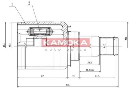 ШРУС внутренний левый Avensis KAMOKA 8721