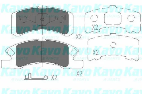 Колодки гальмівні (передні) Daihatsu Cuore 1.0 03-/Mitsubishi Mirage 1.0/1.2 12- PARTS KAVO KBP-1511