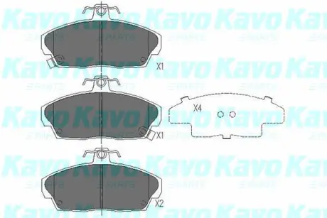 Колодки гальмівні (передні) Honda Civic VI/VII 94-05/Concerto 89-95/Rover 400 90-00 PARTS KAVO KBP-2006