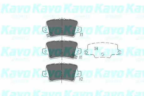 Колодки гальмівні (задні) Honda Civic 1.4-2.2 05- (95.7x41) PARTS KAVO KBP-2014