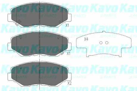 Колодки гальмівні (передні) Honda Accord VII/CR-V II 2.0-2.4 01-08 PARTS KAVO KBP-2034
