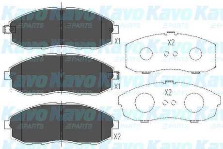Колодки гальмівні (передні) Hyundai H-1 97-07 PARTS KAVO KBP-3003