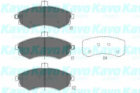 Колодки гальмівні (передні) Hyundai Elantra/Avante 00-10/Kia Cerato 04-09 PARTS KAVO KBP-3006