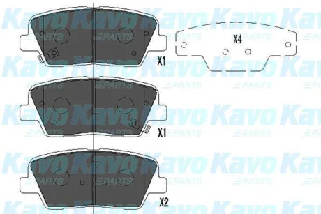 Колодки гальмівні (задні) Hyundai Santa Fe II 06-/Kia Sorento II 09- PARTS KAVO KBP-3034