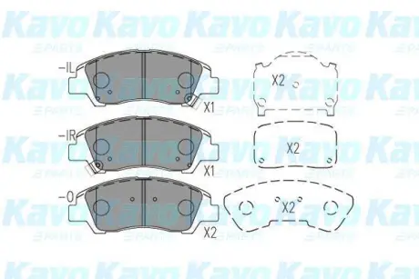 Колодки гальмівні (передні) Hyundai i10 08- (132.5x44) PARTS KAVO KBP-3047