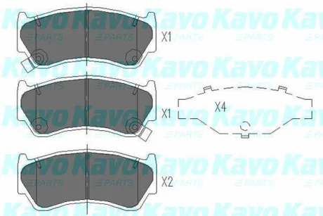 Колодки гальмівні (передні) Nissan Almera 1.4/1.6/2.0D 95-00 (к-кт) PARTS KAVO KBP-6508
