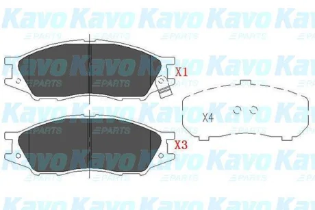 Колодки гальмівні (передні) Nissan Almera II 02- (Akebono) PARTS KAVO KBP-6577