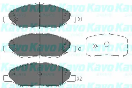 Колодки гальмівні (передні) Nissan Micra II/III/Note/Tiida 04-13 (Sumitomo) PARTS KAVO KBP-6578