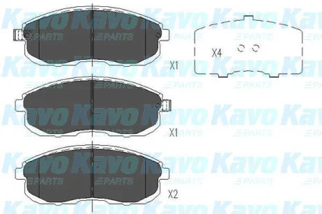 Колодки гальмівні (передні) Nissan Juke/ Pulsar/ Tiida 07- PARTS KAVO KBP-6579