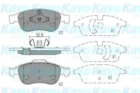 Колодки гальмівні (передні) Renault Fluence/Megane/Scenic 08- PARTS KAVO KBP-6621 (фото 1)