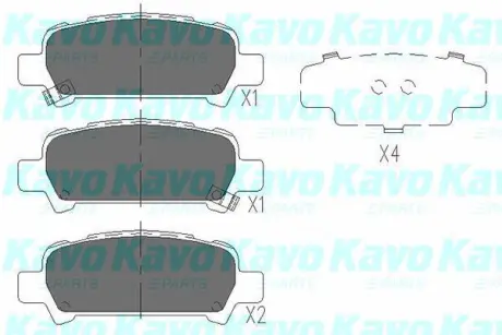 Колодки гальмівні (задні) Subaru Impreza/Outback/Forester 95- (Akebono) PARTS KAVO KBP-8002