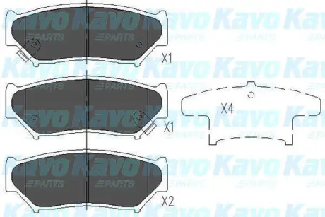 Колодки гальмівні (передні) Suzuki Grand Vitara 1.6-2.7 VVTi 98-06 PARTS KAVO KBP-8505