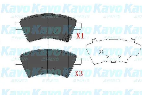 Колодки гальмівні (передні) Fiat Sedici/Suzuki SX4 06- PARTS KAVO KBP-8523