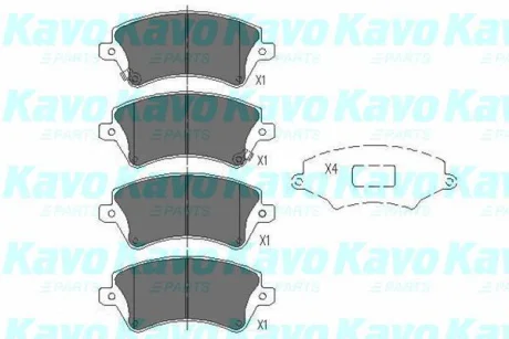 Гальмівні колодки пер. Corolla 00-07 KAVO KBP-9012