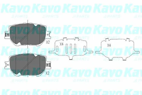 Колодки гальмівні (передні) Toyota Corolla 01-07/Matrix 02-04/Celica 99-05 PARTS KAVO KBP-9015