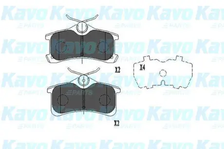Колодки гальмівні (задні) Toyota Avensis/ Corolla 99-03 PARTS KAVO KBP-9017