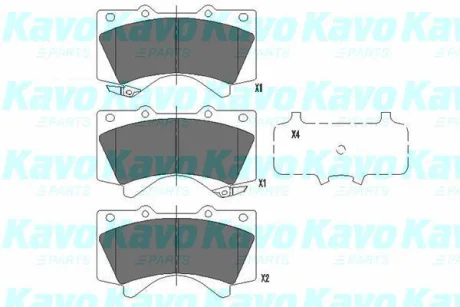 Гальмівні колодки пер. Toyota Land Cruiser 08- (advics) KAVO KBP-9098