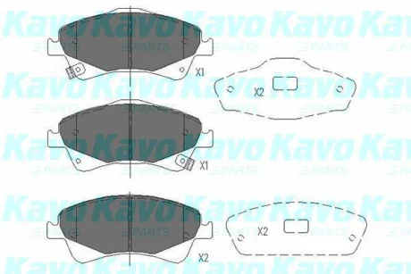 Колодки гальмівні (передні) Toyota Avensis/Auris 1.6-2.0 D-4D 08- PARTS KAVO KBP-9103